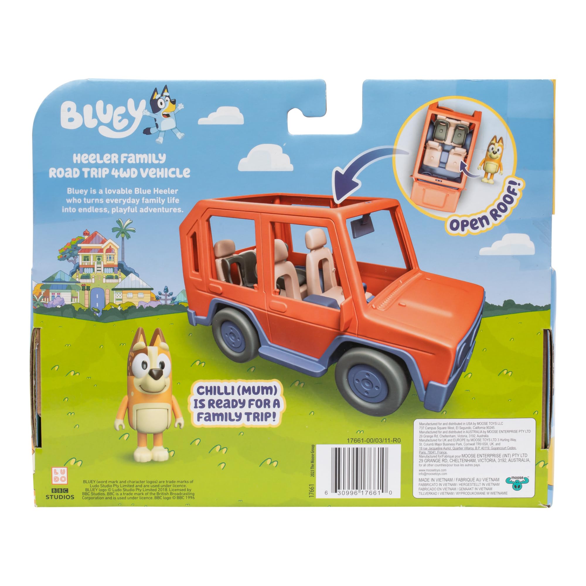 Foto 5 pulgar | Vehículo De Juguete Bluey Heeler Family Road Trip 4wd Con Figura Chilli - Venta Internacional.