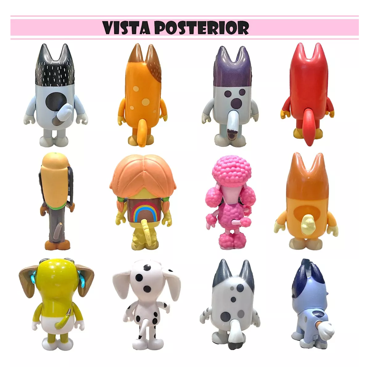 Foto 5 pulgar | Bluey Familia Y Amigos Figura Modelo Juguete Colores 12 Pcs