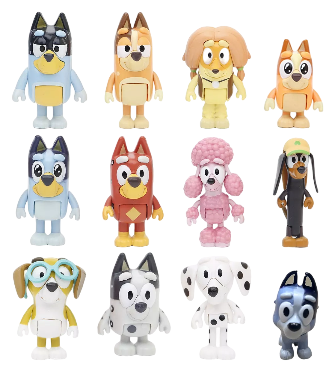 Bluey Familia Y Amigos Figura Modelo Juguete Colores 12 Pcs