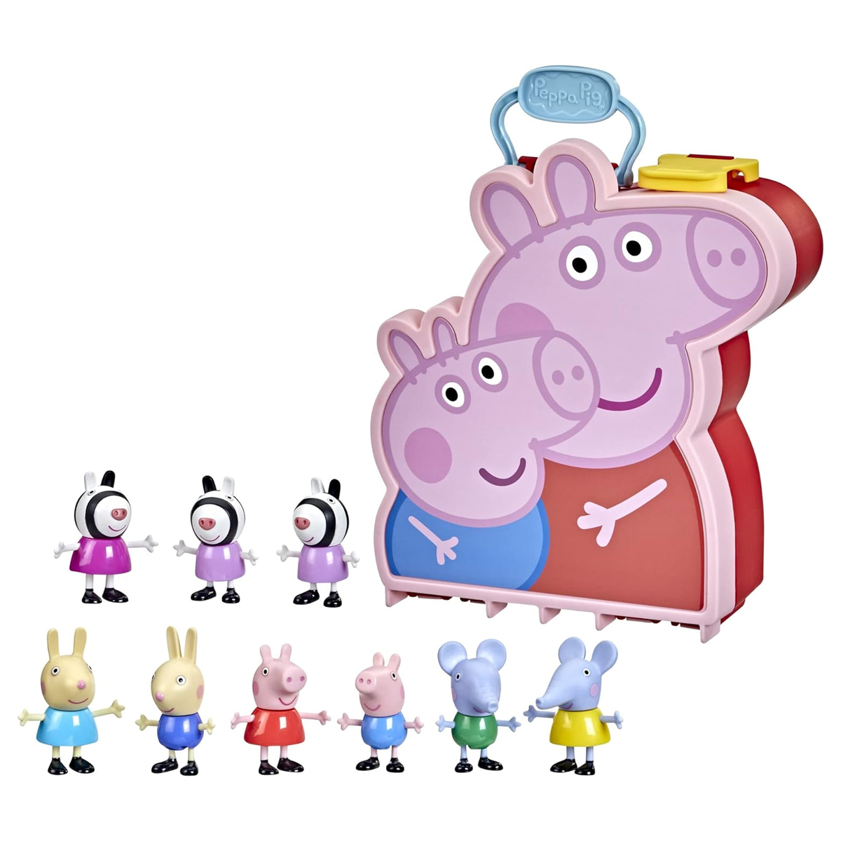 Figuras Y Estuche De Peppa Pig 9pz Hermanos Y Hermanas