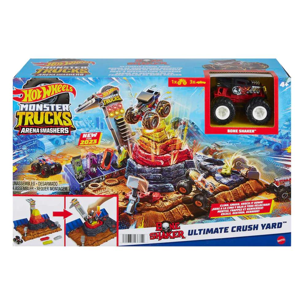 Foto 1 | Hot Wheels Monster Trucks: Pista De Juguete Arena De Demolicion Deposito De Chatarra De Bone Shaker