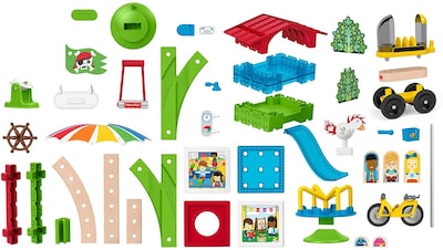 Foto 2 | Fisher-price Wonder Makers Slide & Ride Schoolyard – Juego De Construcción Y Pista De Madera Para Niños De 3 Años Y