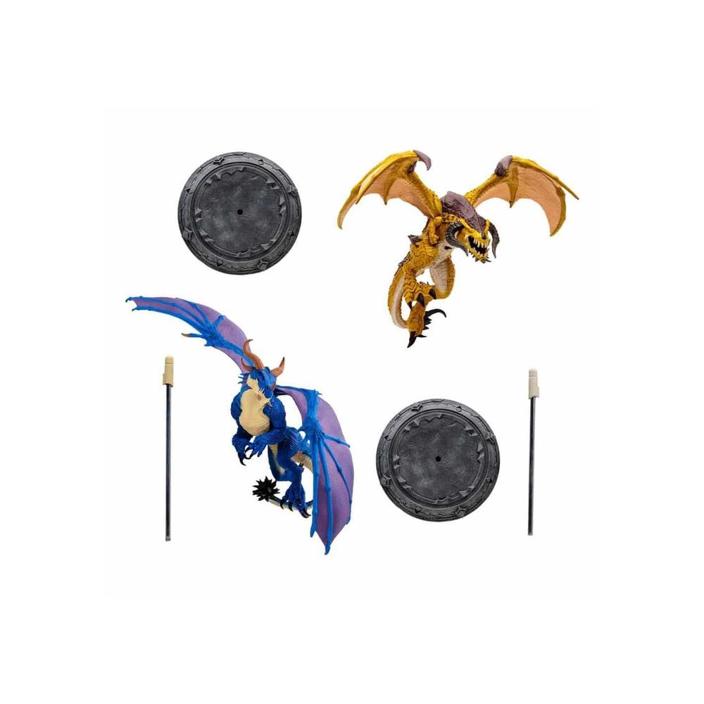 Mcfarlane Estatua: World Of Warcraft - Set Bronze Proto Drake Y Blue Highland 2 Pack
