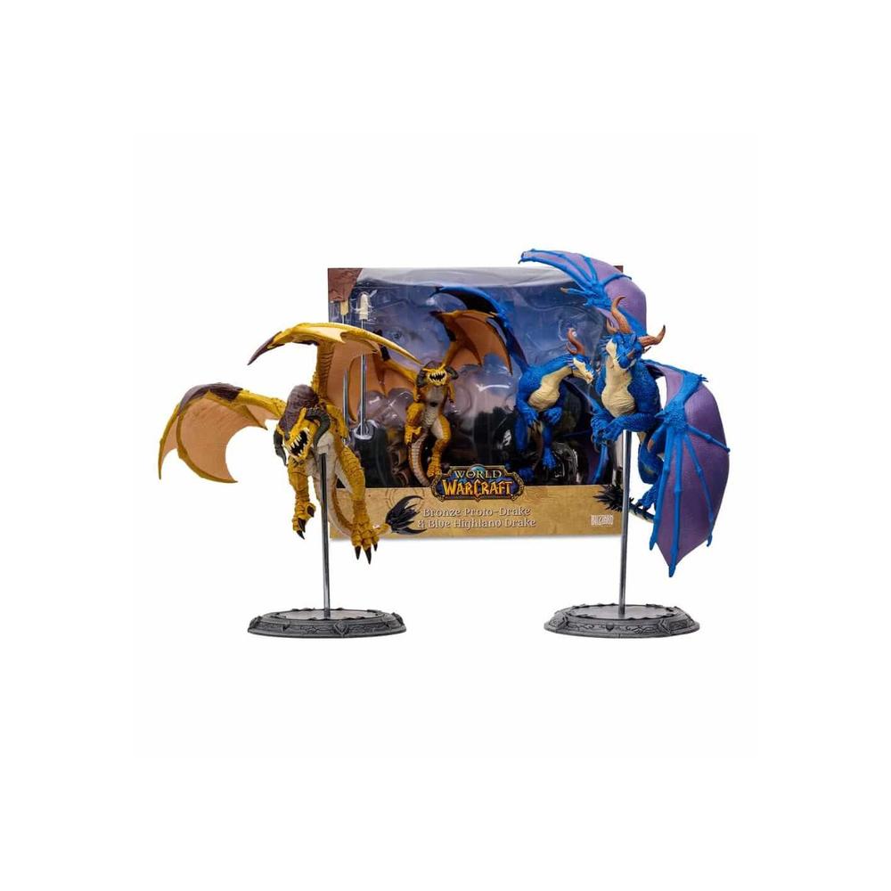 Foto 5 pulgar | Mcfarlane Estatua: World Of Warcraft - Set Bronze Proto Drake Y Blue Highland 2 Pack