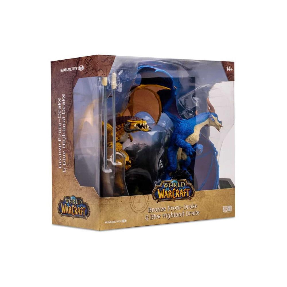 Foto 8 pulgar | Mcfarlane Estatua: World Of Warcraft - Set Bronze Proto Drake Y Blue Highland 2 Pack