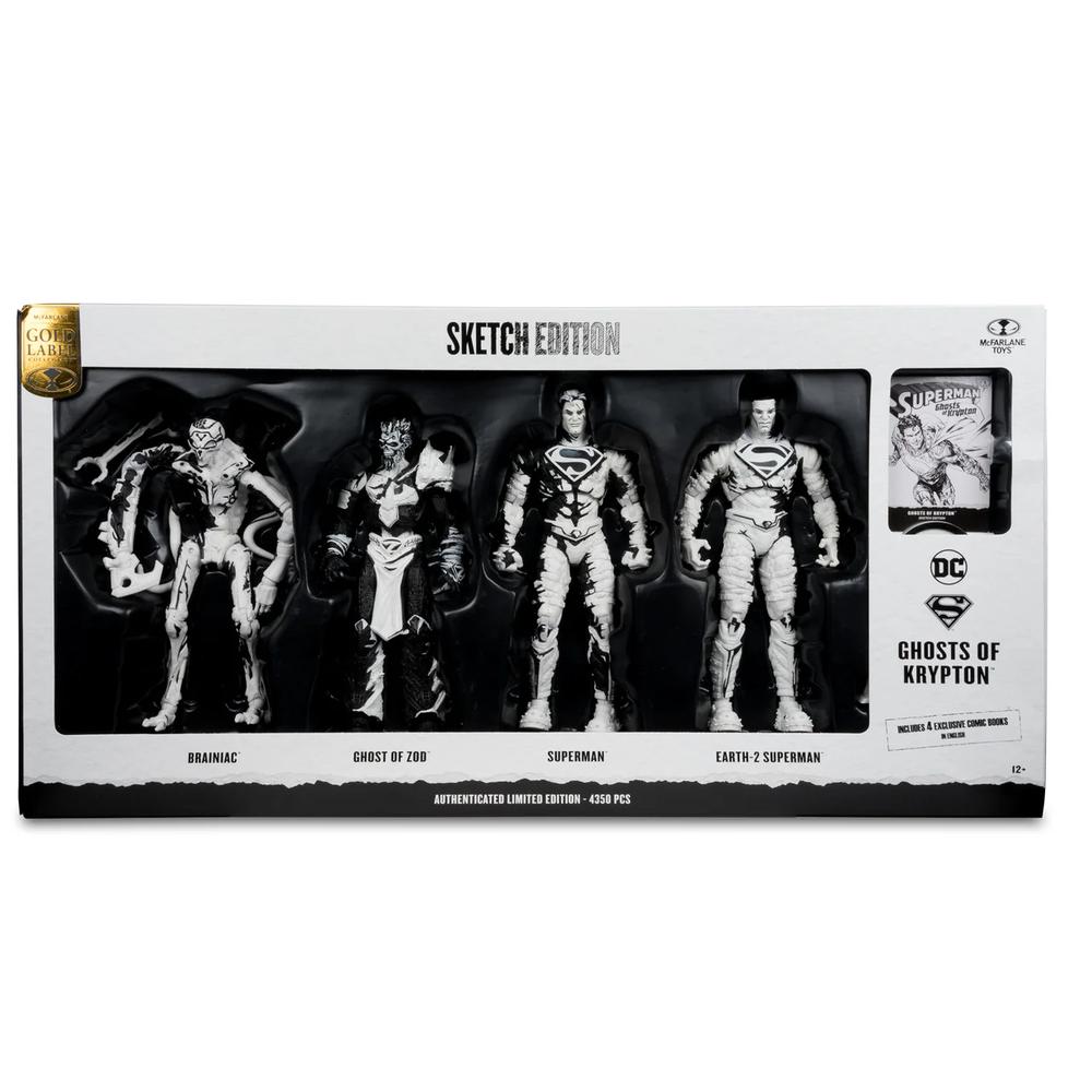 Foto 2 | Mcfarlane Sketch: Dc Comics - Superman Ghost Of Krypton Gold Label 7 Pulgadas 4 Pack Con Comic