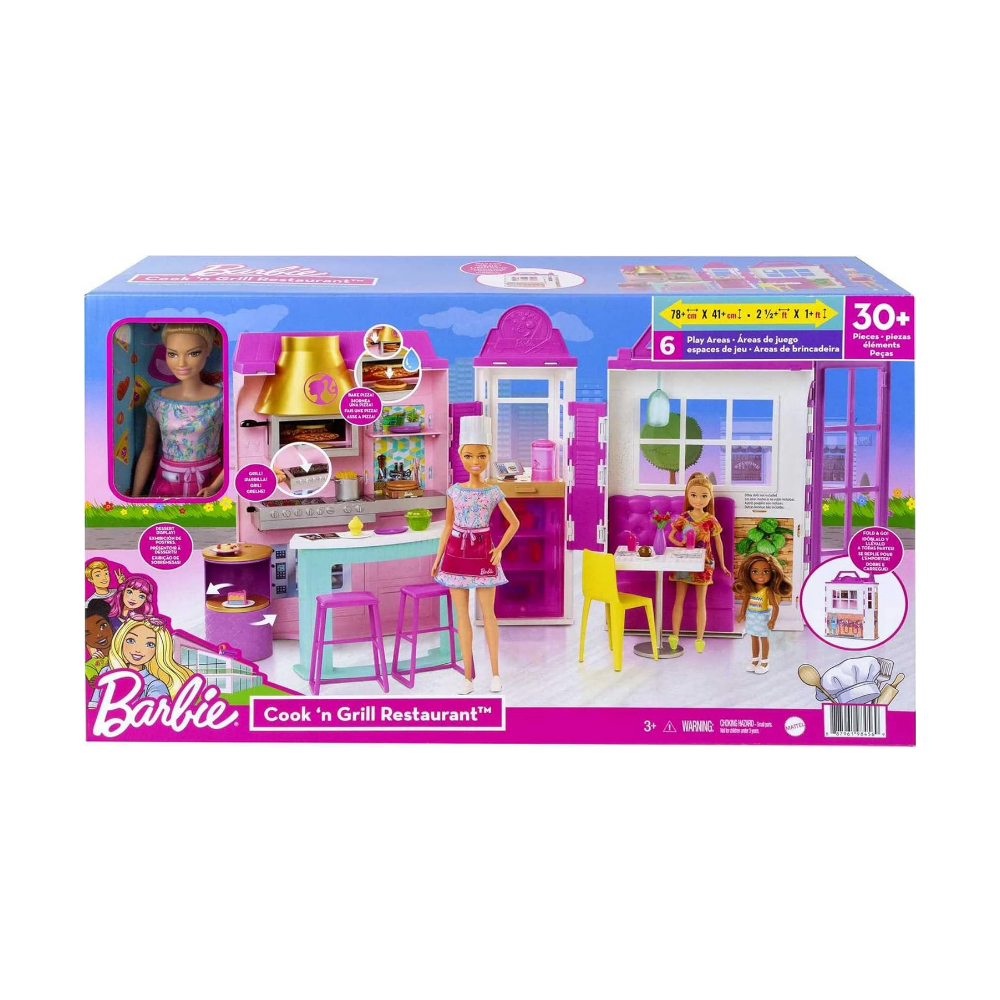 Foto 3 pulgar | Barbie Restaurante Con Muñeca Cook 'n Grill Mattel Hbb91