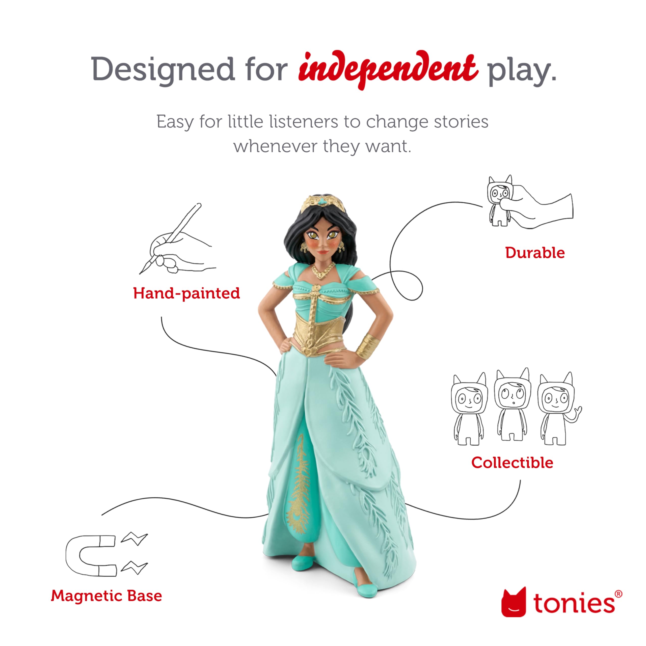 Foto 4 | Figura De Juguete Con Audio Tonies Jasmine Disney Aladdin De 6 Años O Más - Venta Internacional.