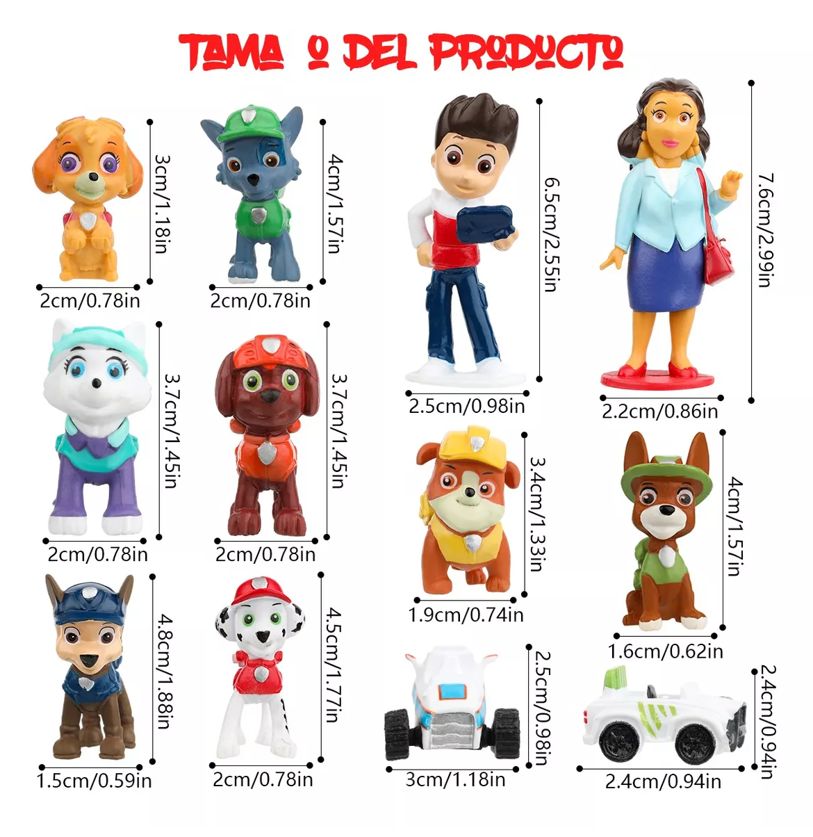 Foto 4 pulgar | Juego De Paw Patrol Para Niños 12 Pcs Decoración De Tartas Multicolor Belug