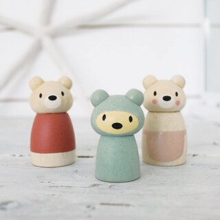 Foto 4 | Figuras de Madera Tender Leaf Toys Osos 3 Piezas - Venta Internacional