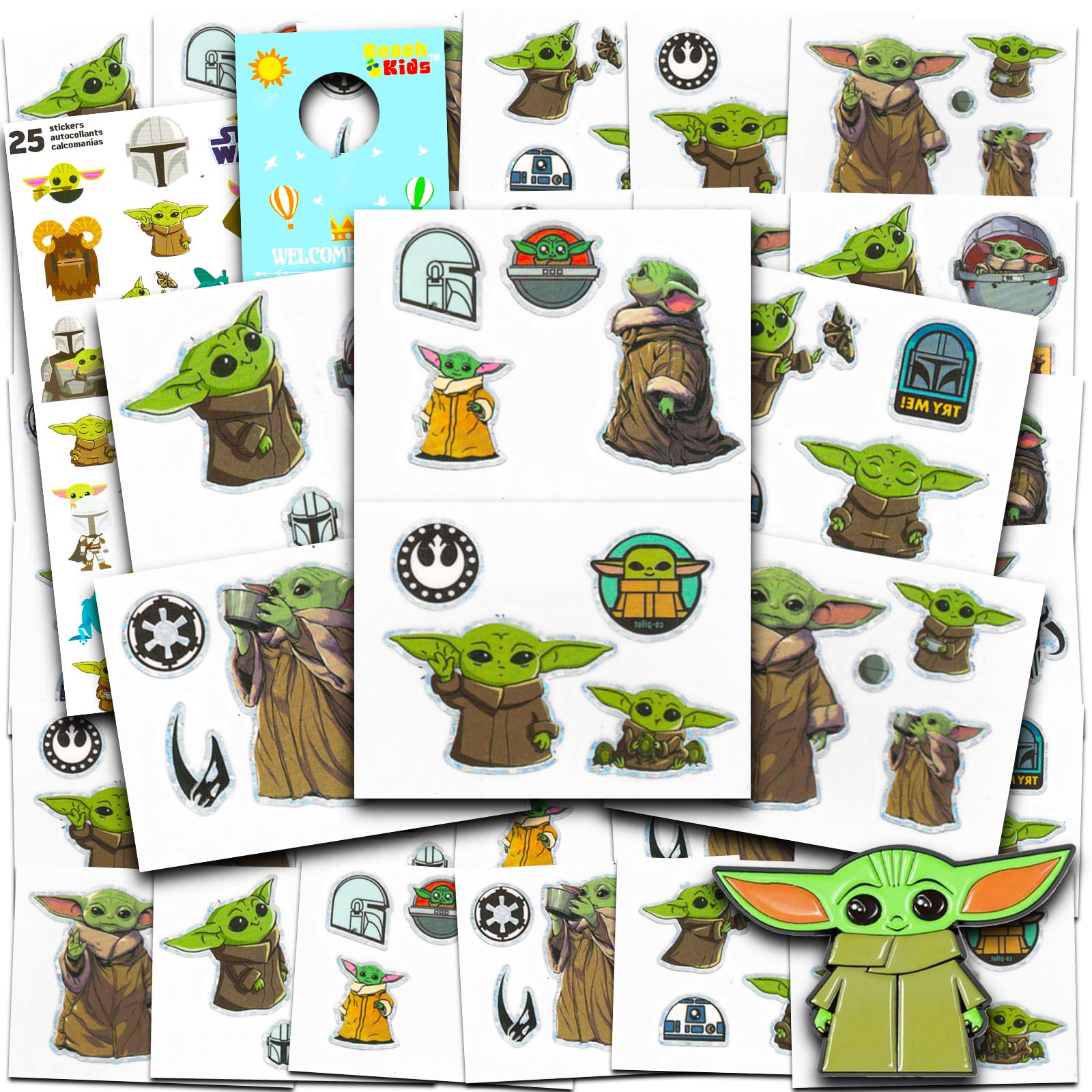 Set De Tatuaje Temporal Disney Baby Yoda Star Wars Kids - Venta Internacional.