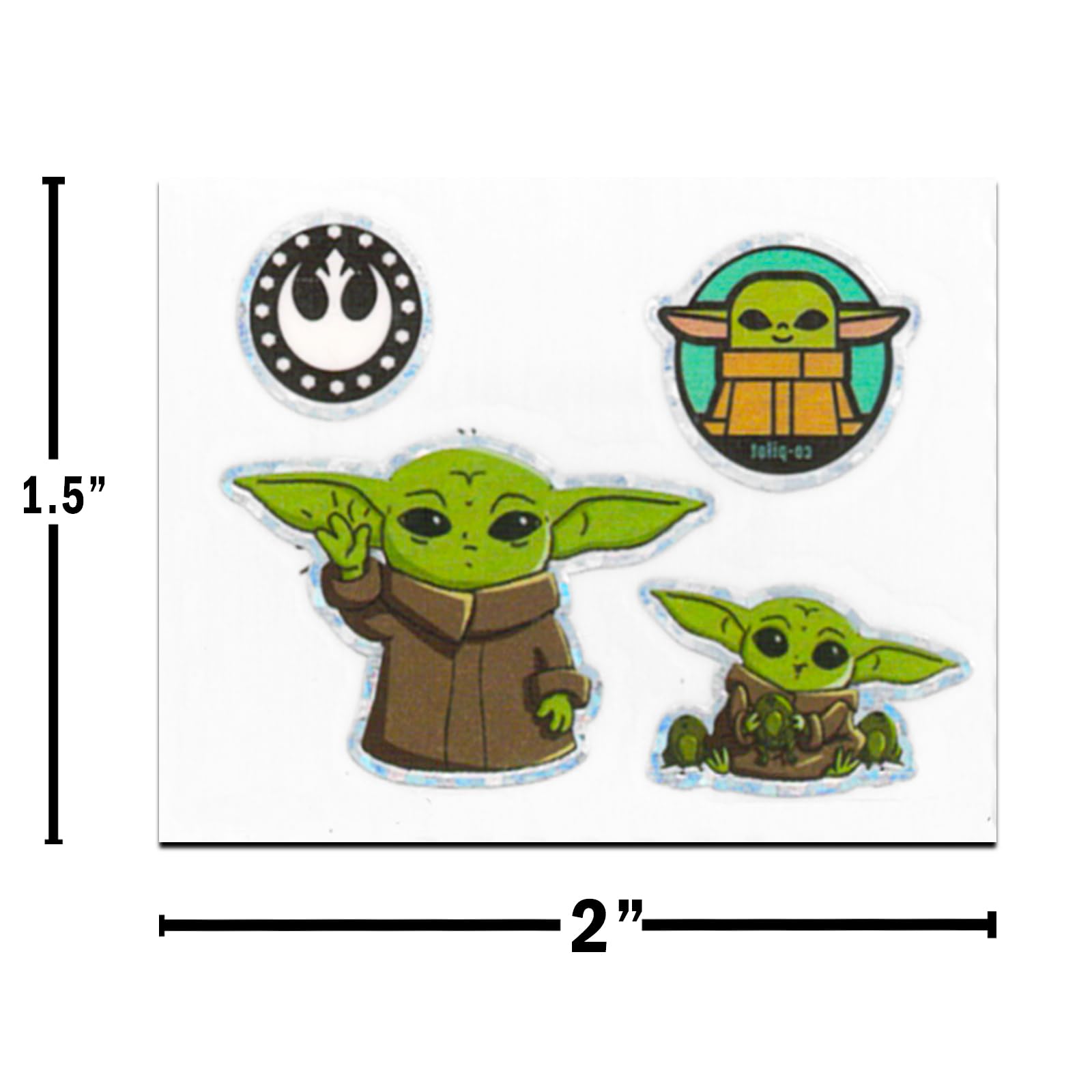Foto 3 pulgar | Set De Tatuaje Temporal Disney Baby Yoda Star Wars Kids - Venta Internacional.