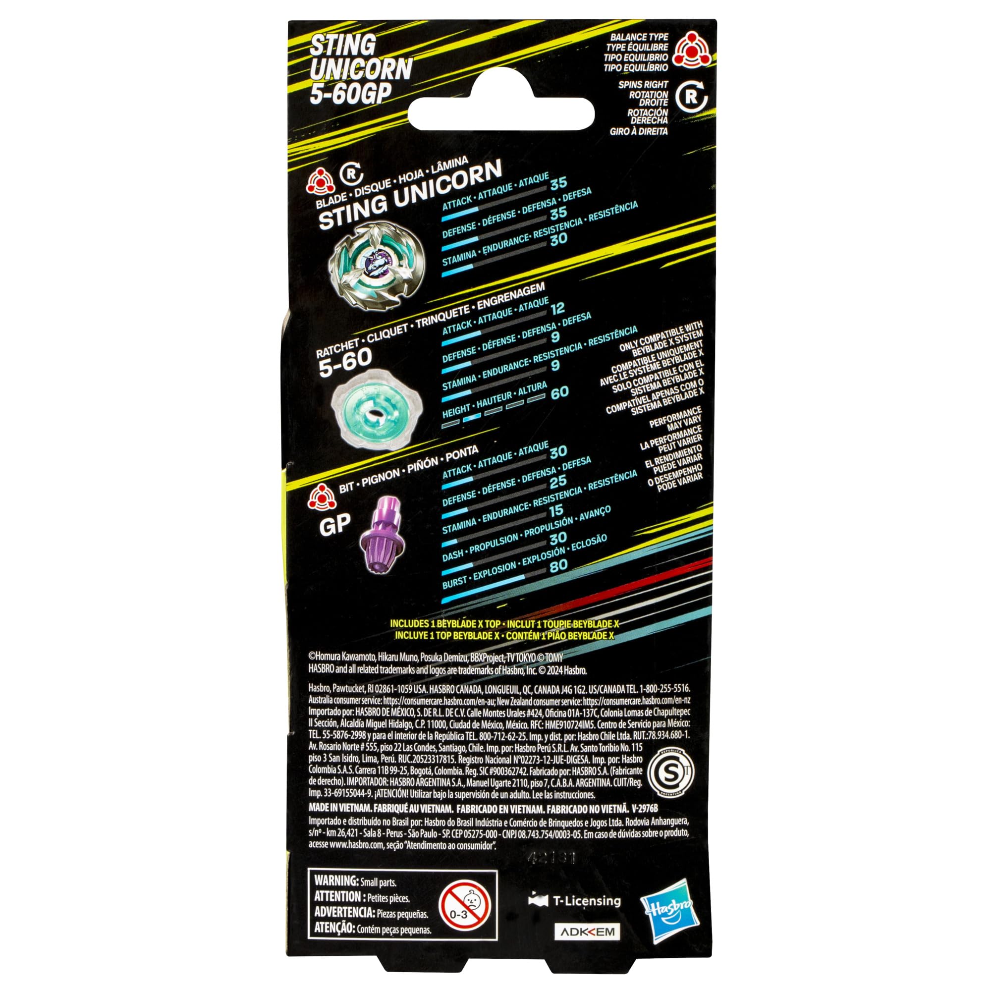 Foto 5 pulgar | Set Booster Pack Beyblade X Sting Unicorn 5-60gp Balance - Venta Internacional.