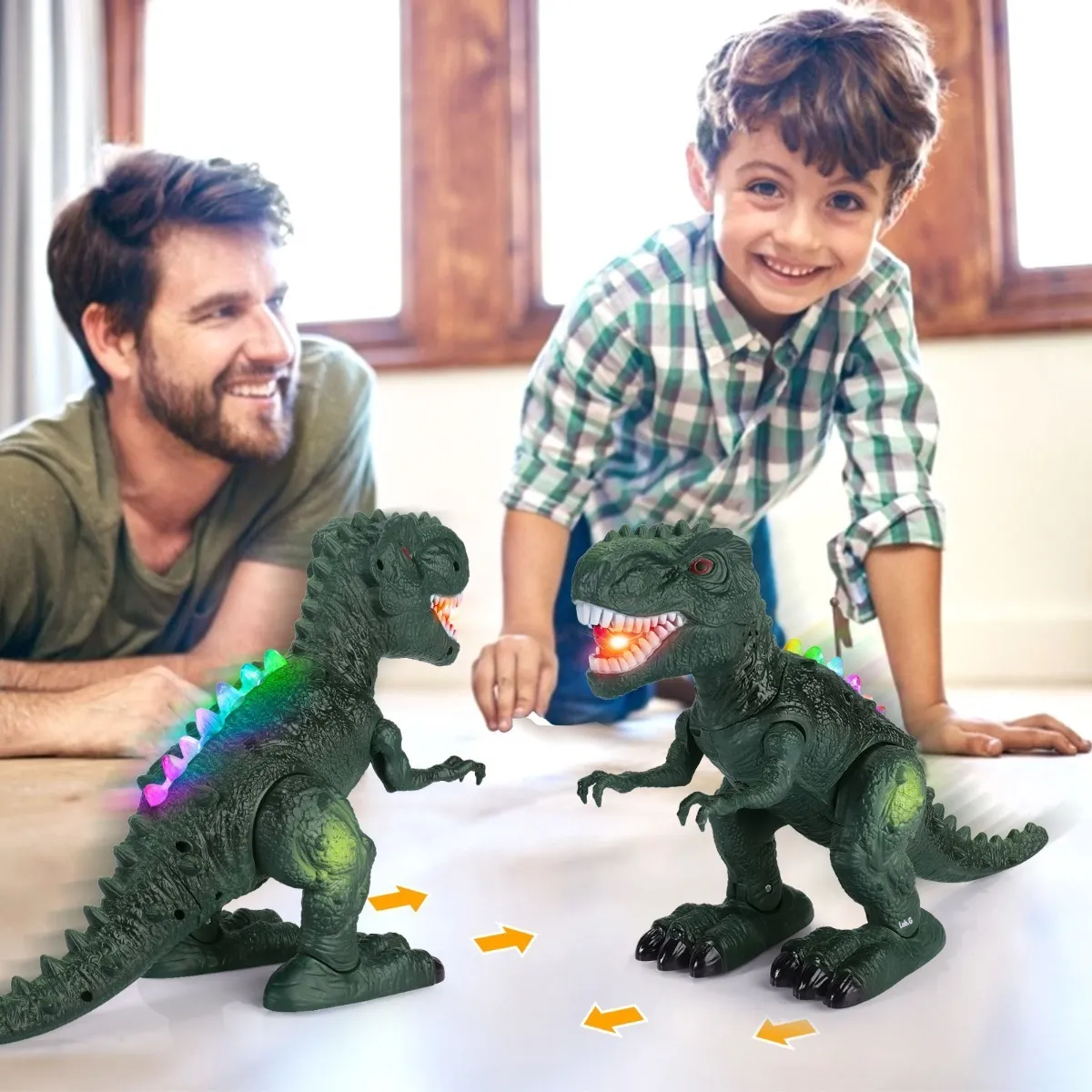 Foto 4 pulgar | Dinosaurio Rex De Juguete Con Luces Y Sonido Lab.g Verde
