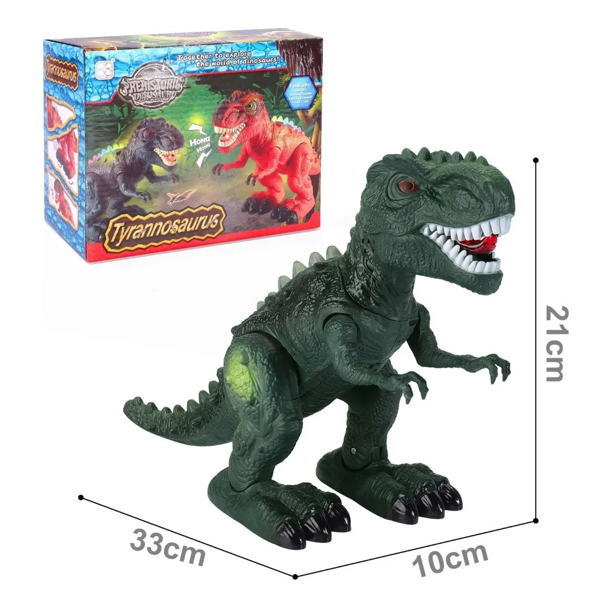 Foto 4 | Dinosaurio Rex De Juguete Con Luces Y Sonido Lab.g Verde
