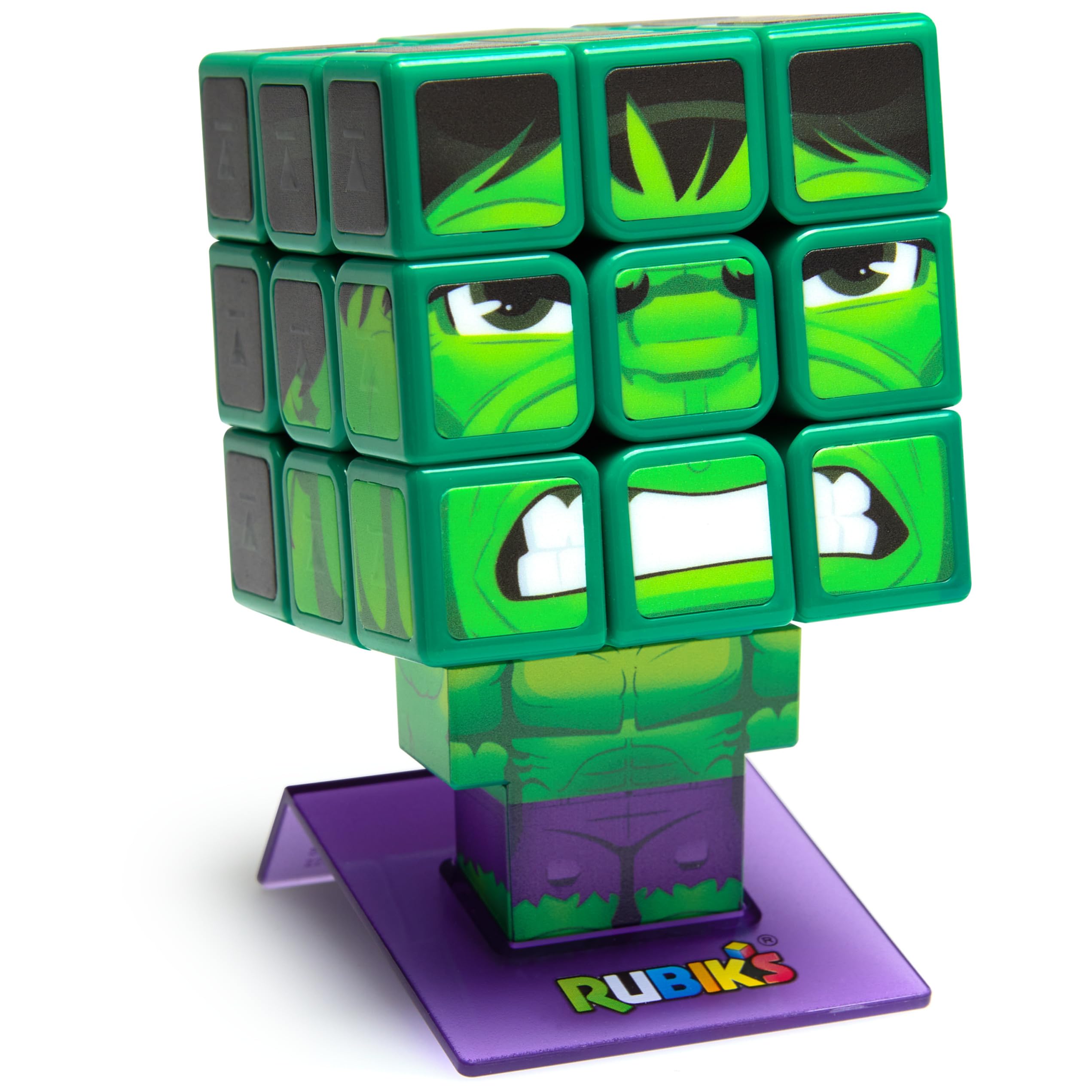 Foto 2 pulgar | Rubik's Cube Rubik's Hulk Cuber Con Cabeza De Personaje Y Soporte - Venta Internacional.