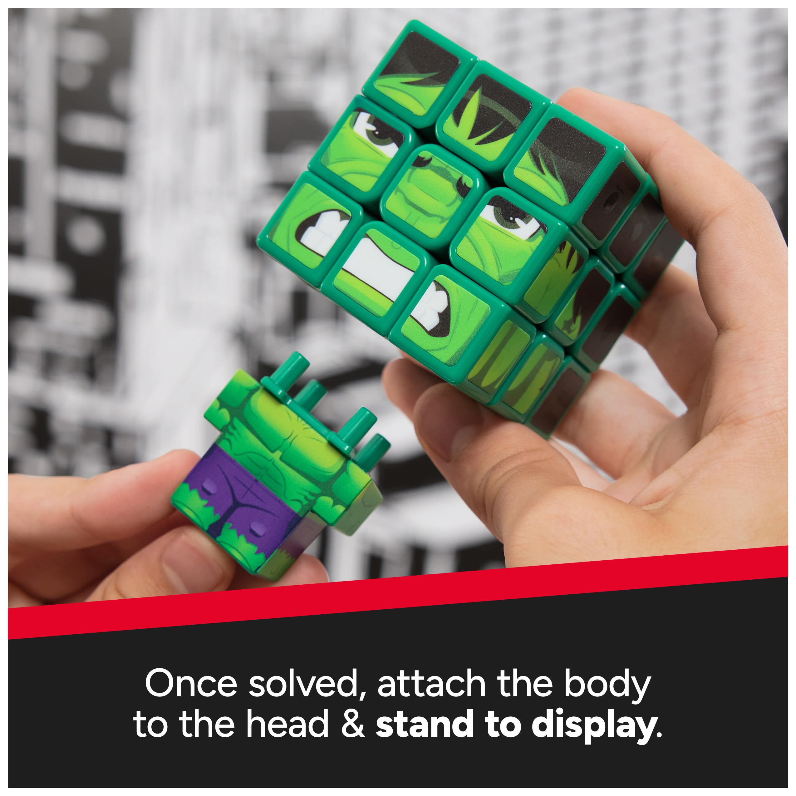 Foto 6 pulgar | Rubik's Cube Rubik's Hulk Cuber Con Cabeza De Personaje Y Soporte - Venta Internacional.