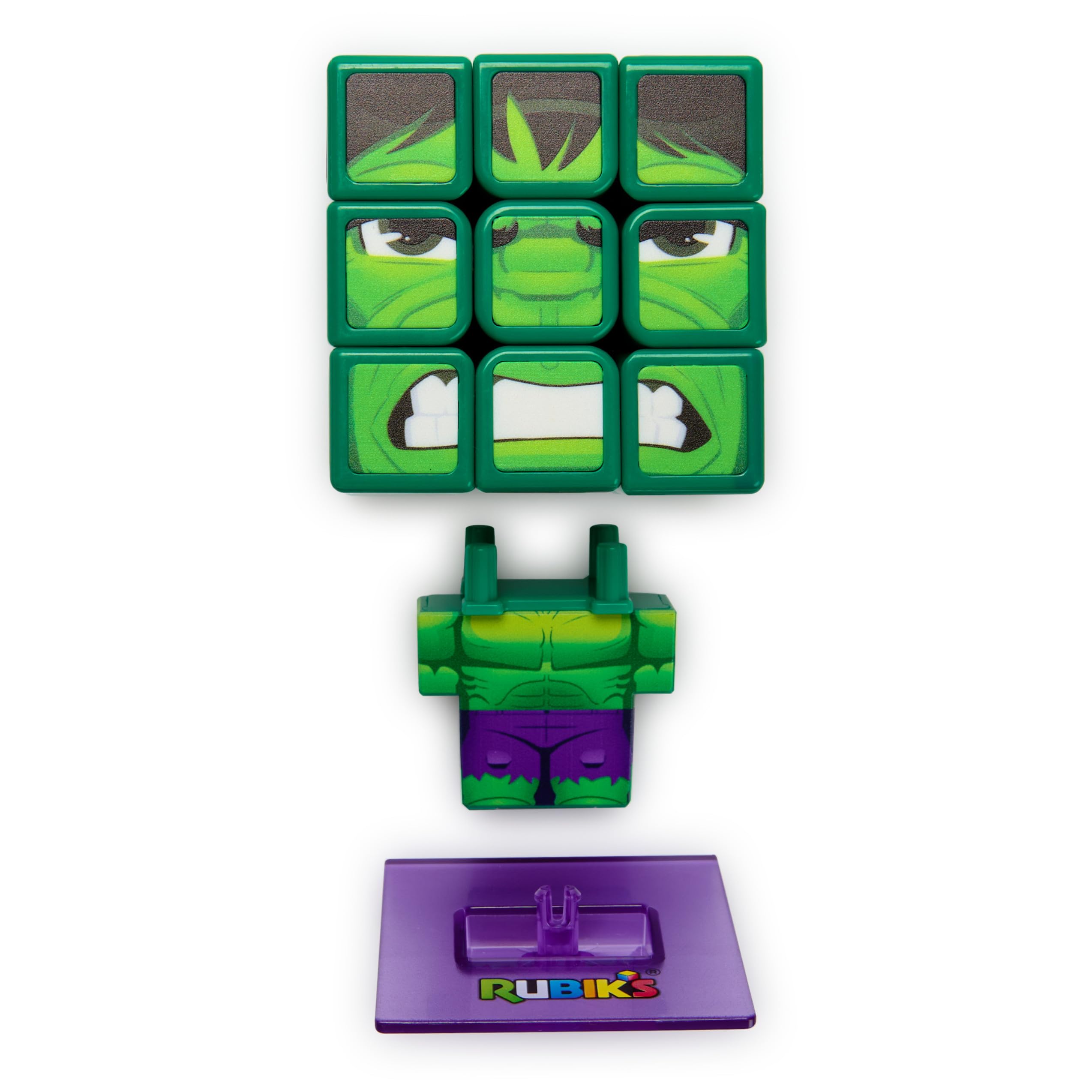 Foto 8 pulgar | Rubik's Cube Rubik's Hulk Cuber Con Cabeza De Personaje Y Soporte - Venta Internacional.