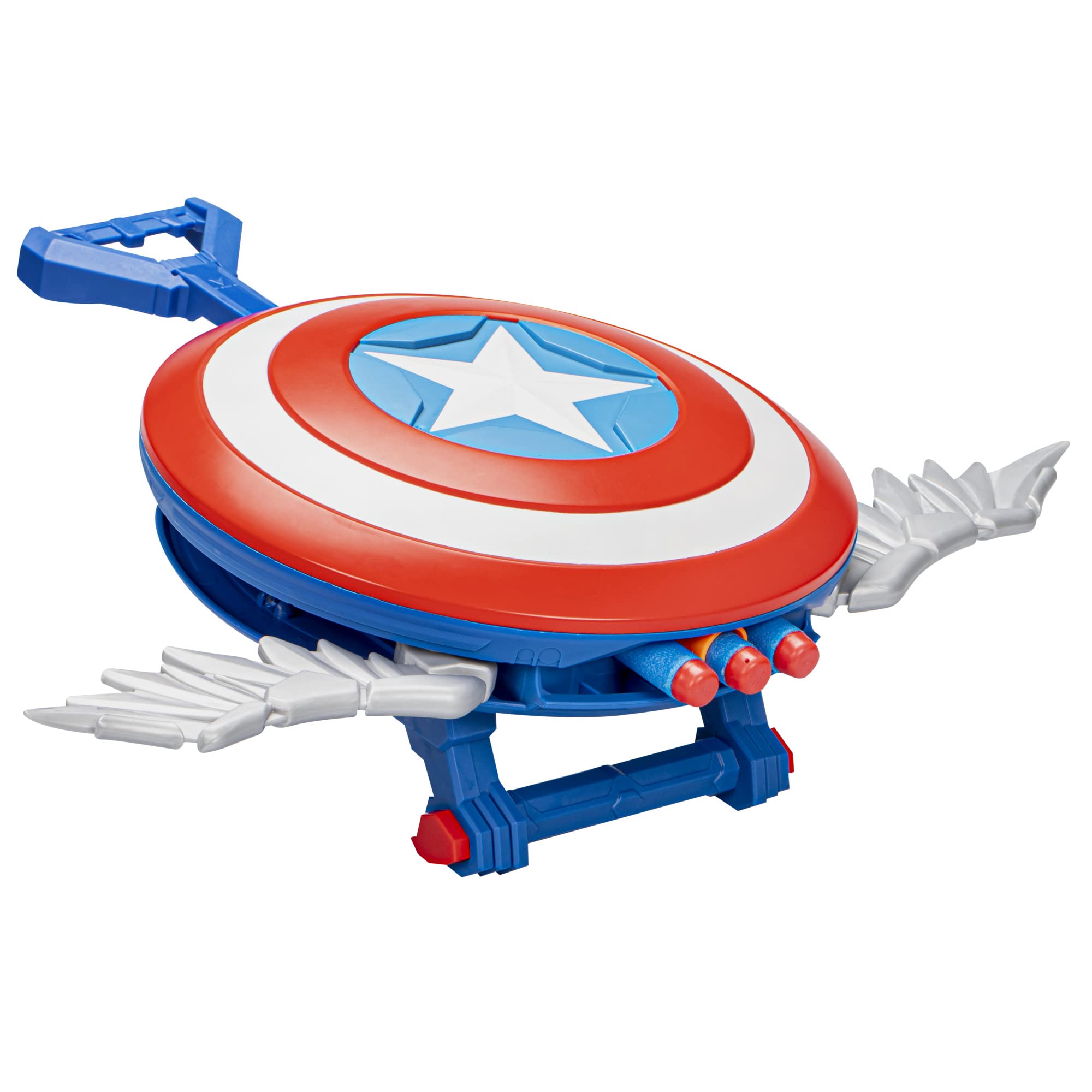Foto 1 | Nerf Blaster Marvel Mech Strike Mecasaurs Capitán América - Venta Internacional.