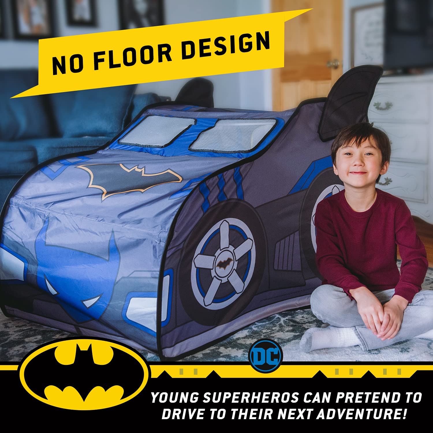 Foto 2 | Batmóvil Playhouse Tent Batman Para Niños Con Bolsa De Transporte - Venta Internacional.