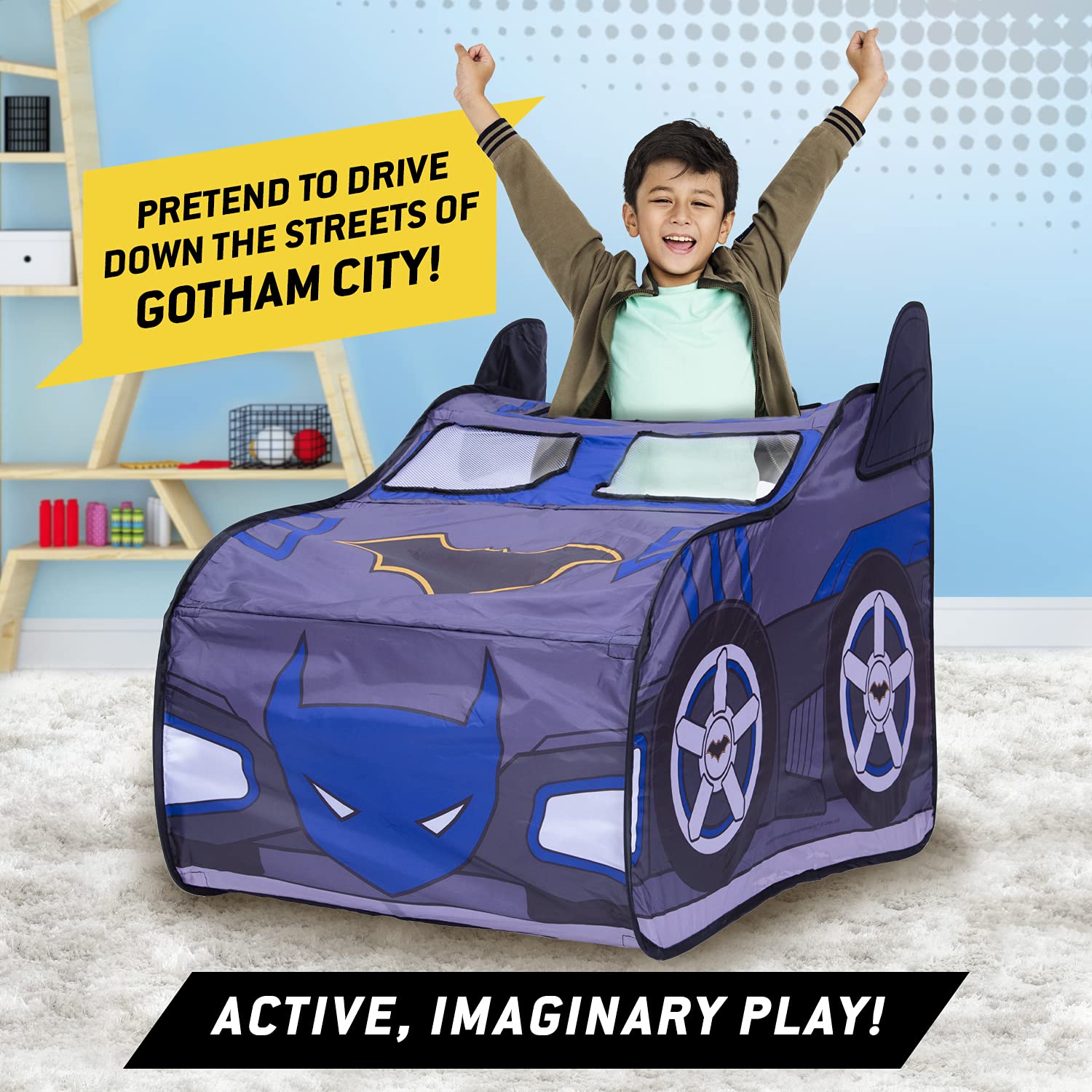 Foto 6 pulgar | Batmóvil Playhouse Tent Batman Para Niños Con Bolsa De Transporte - Venta Internacional.