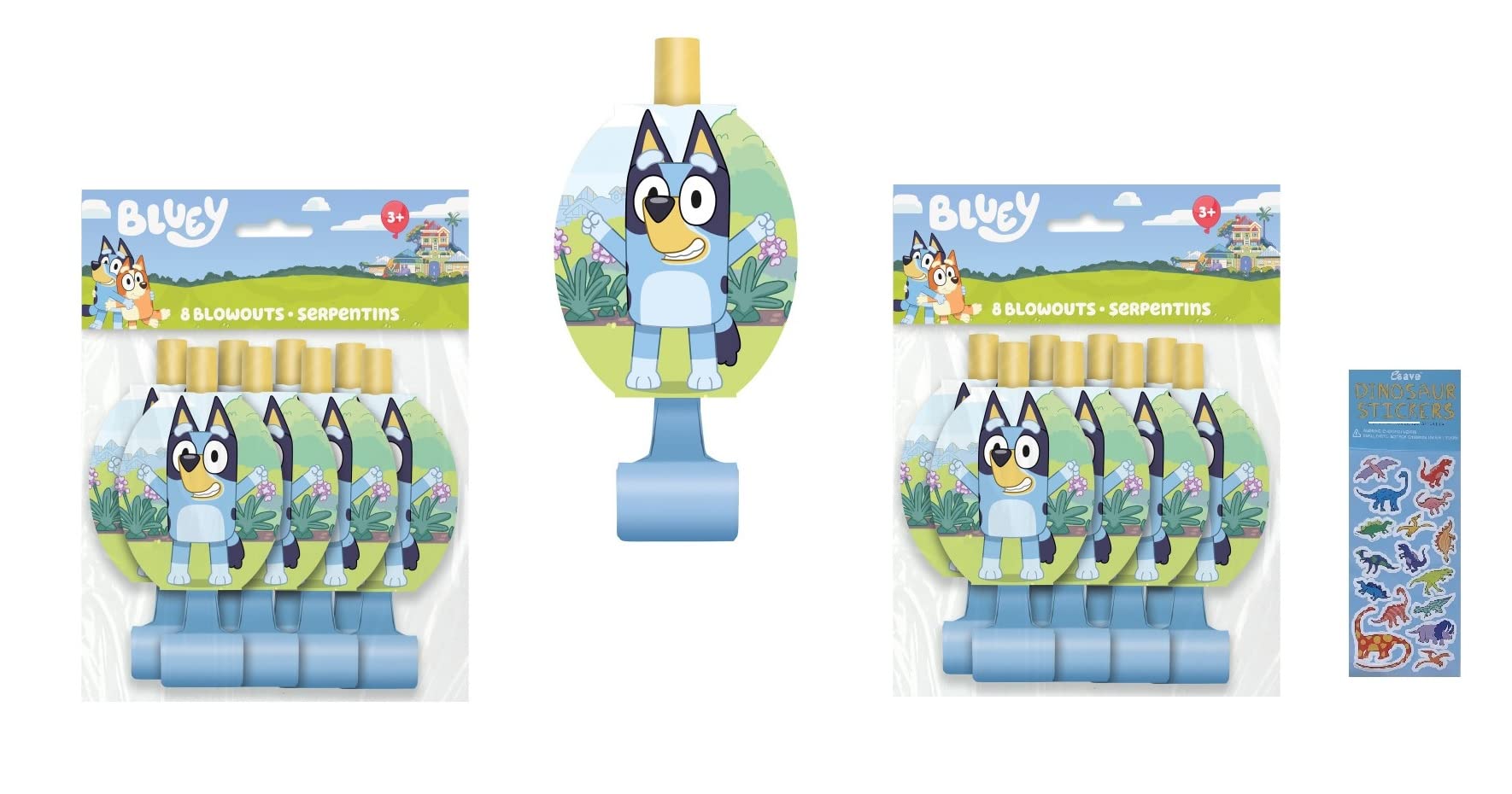 Foto 2 pulgar | Paquete De Artículos Para Fiestas Bluey Birthday Con 16 Reventones - Venta Internacional.