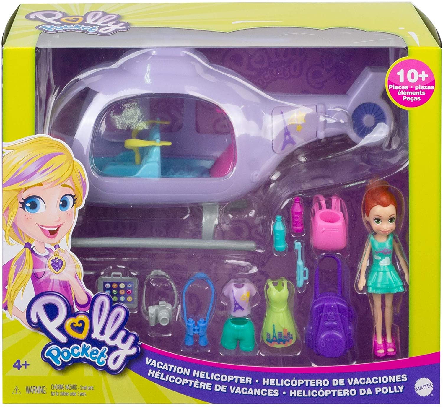 Foto 7 pulgar | Helicóptero de Aventuras Polly Pocket 10 Piezas