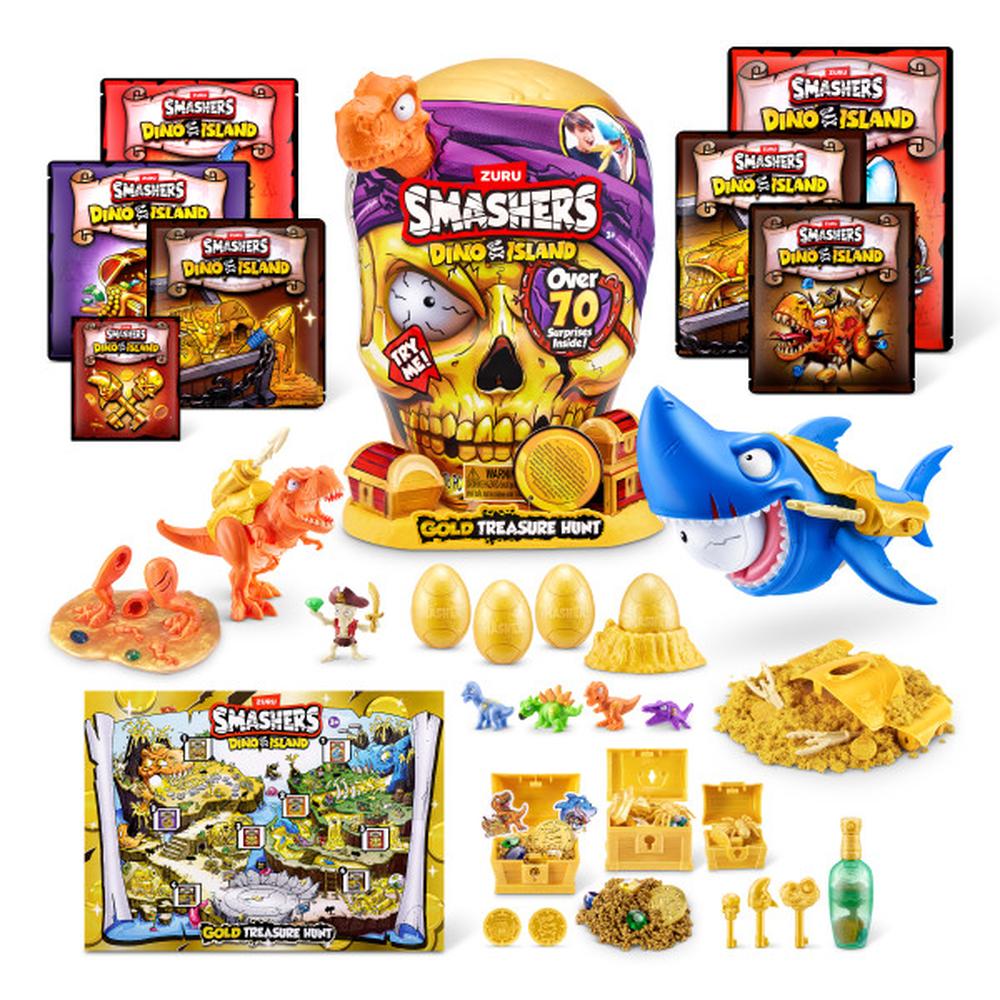 Foto 3 pulgar | Smashers Dinosaurio Dino Island Gold 70 Sorpresas