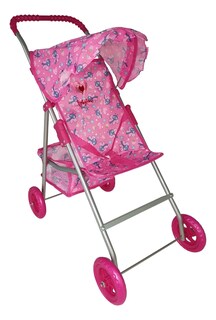 Foto 1 | Carriola Para Muñecas Baby Kaori Aa01 Canastilla De Malla Rosa Mariposas