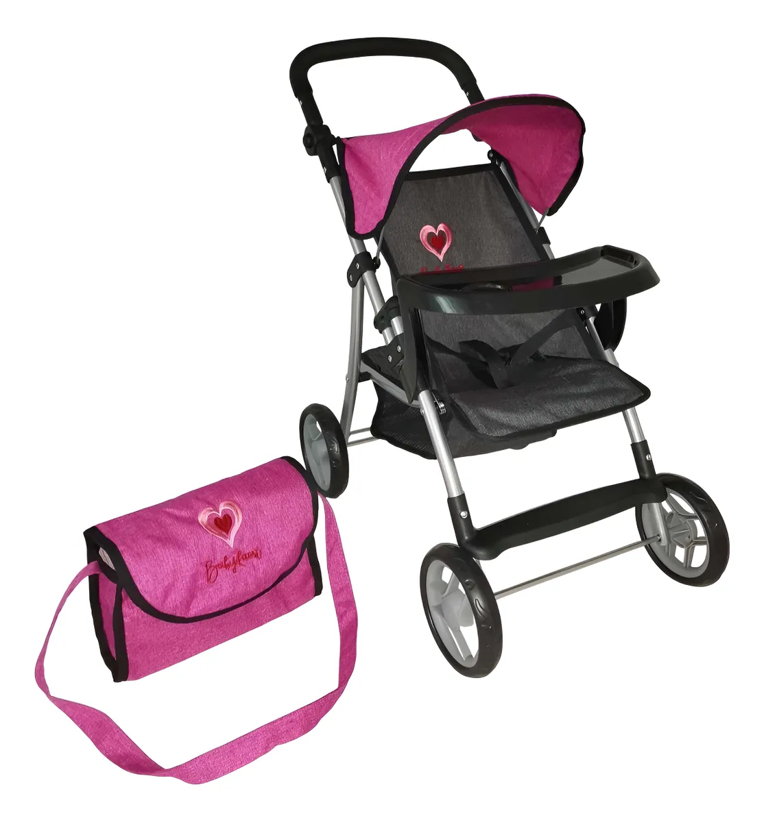 Foto 1 | Carriola De Muñecas Baby Kaori Sa20 Con Pañalera De Paseo Negro Puntos