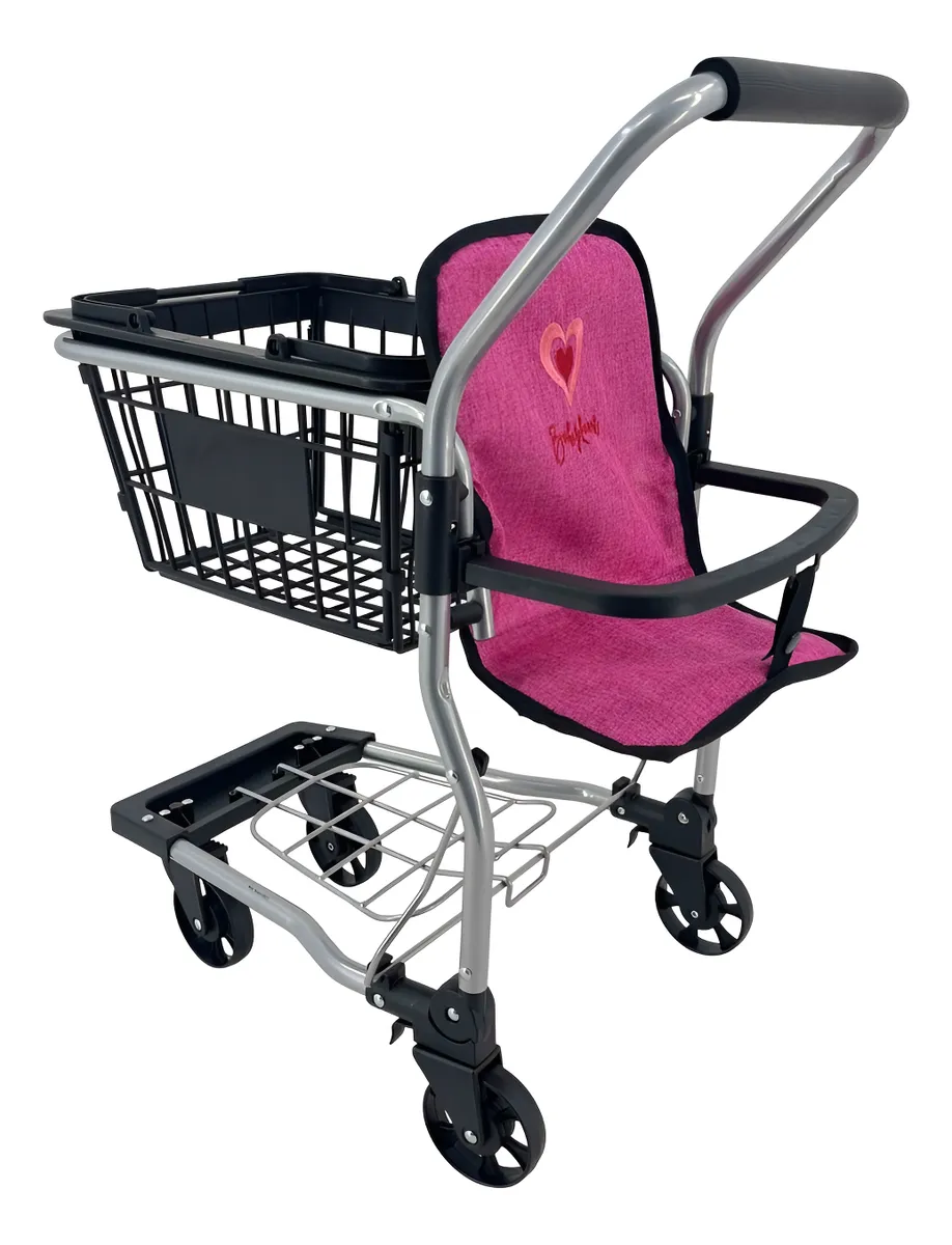 Foto 2 pulgar | Carriola De Muñecas Baby Kaori Sm15 Carrito De Compras Rosa