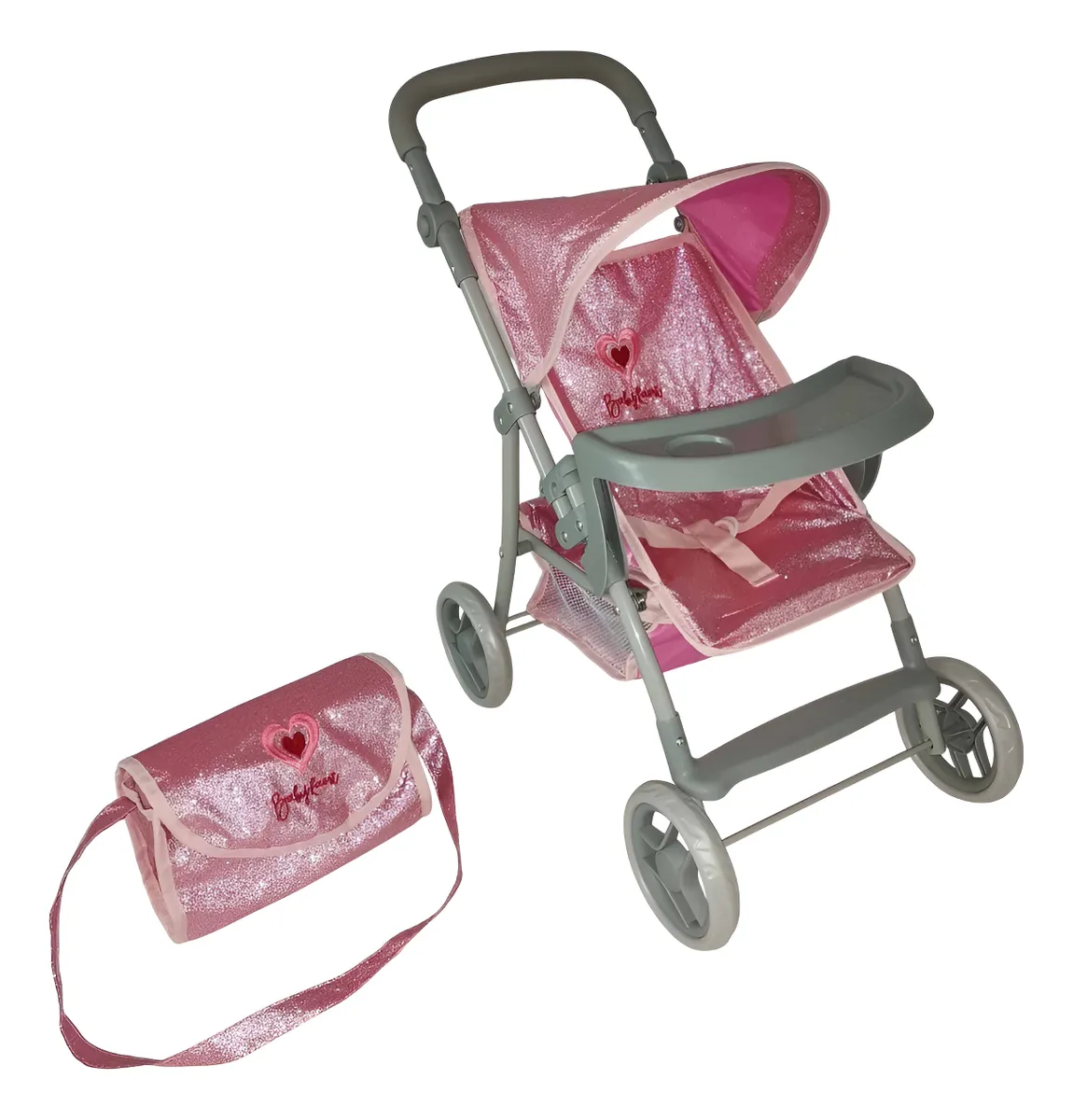 Foto 1 | Carriola De Muñecas Baby Kaori Sa20 Con Pañalera De Paseo Rosa Brillante