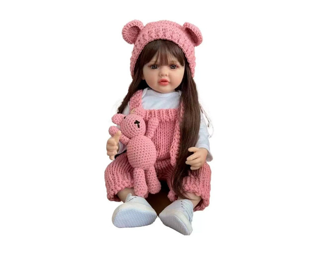 Muñeca Vestido Tejido Gorro Orejita