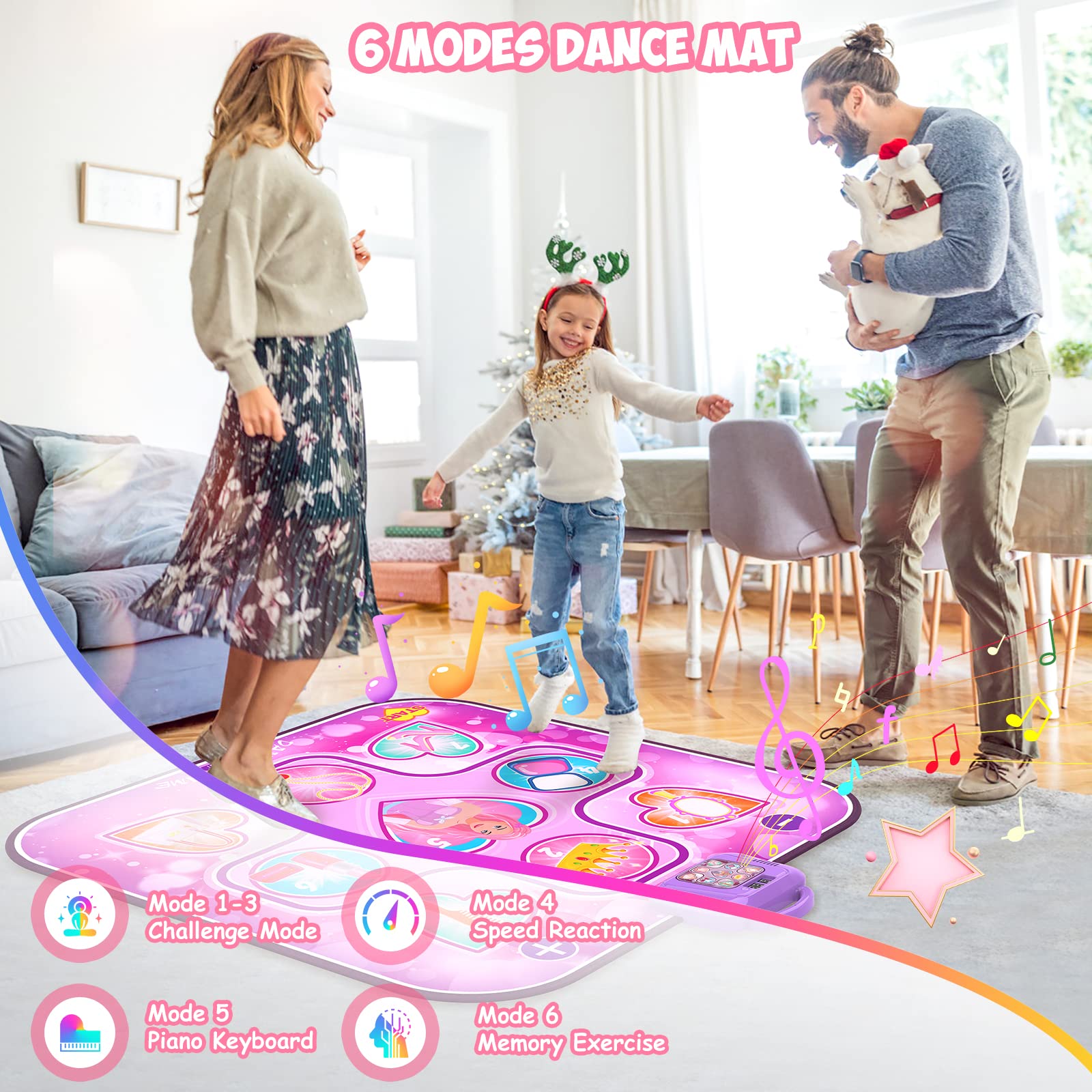 Foto 4 pulgar | Venta Internacional - Alfombra De Baile Qumcou Para Niños De 3 A 12 Años Con Luces Led Y 6 Modos