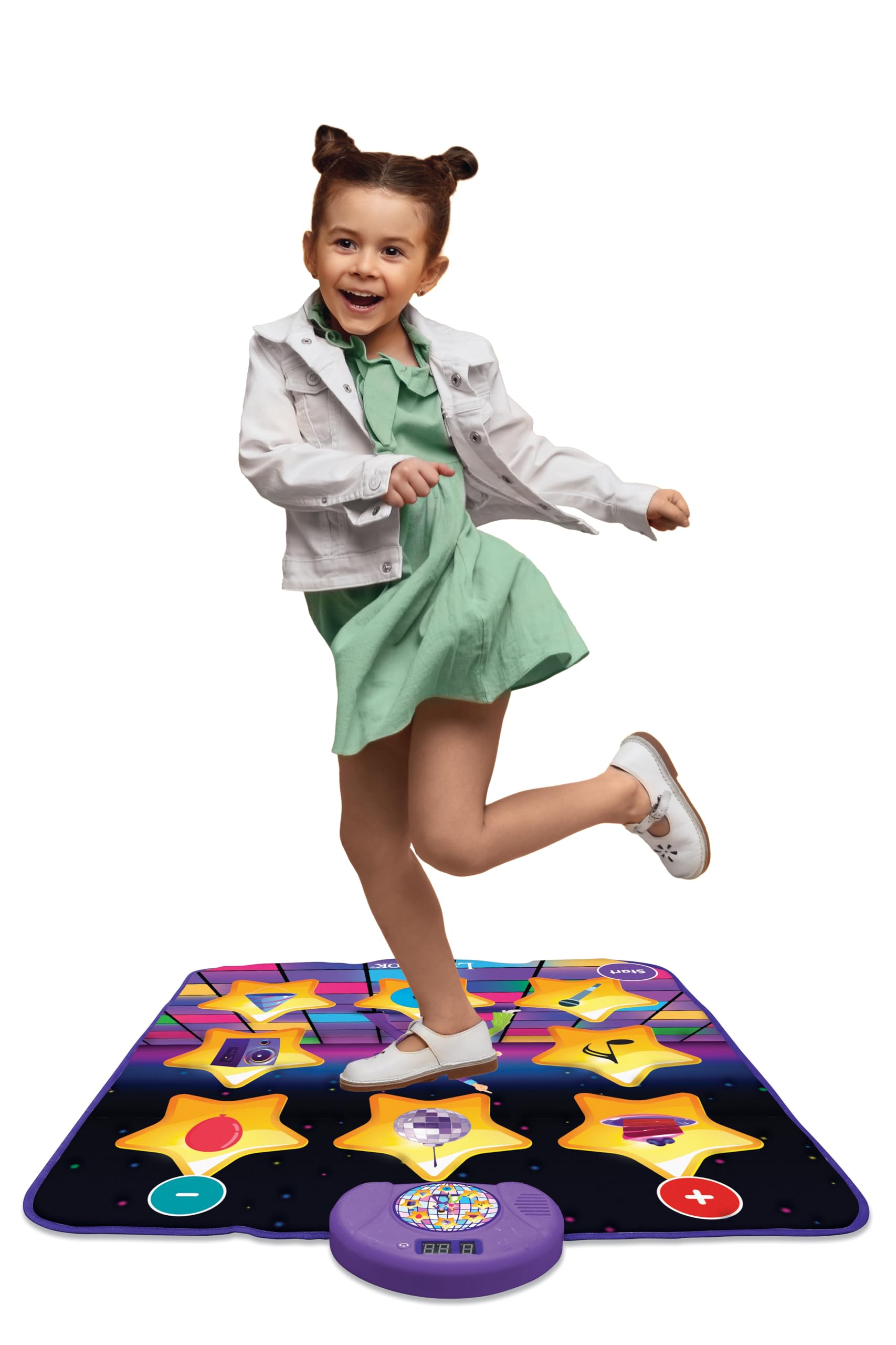 Foto 5 | Alfombrilla Electrónica Para Pista De Baile Lexibook Dm10 Con Altavoz, Color Morado Y Amarillo - Venta Internacional.