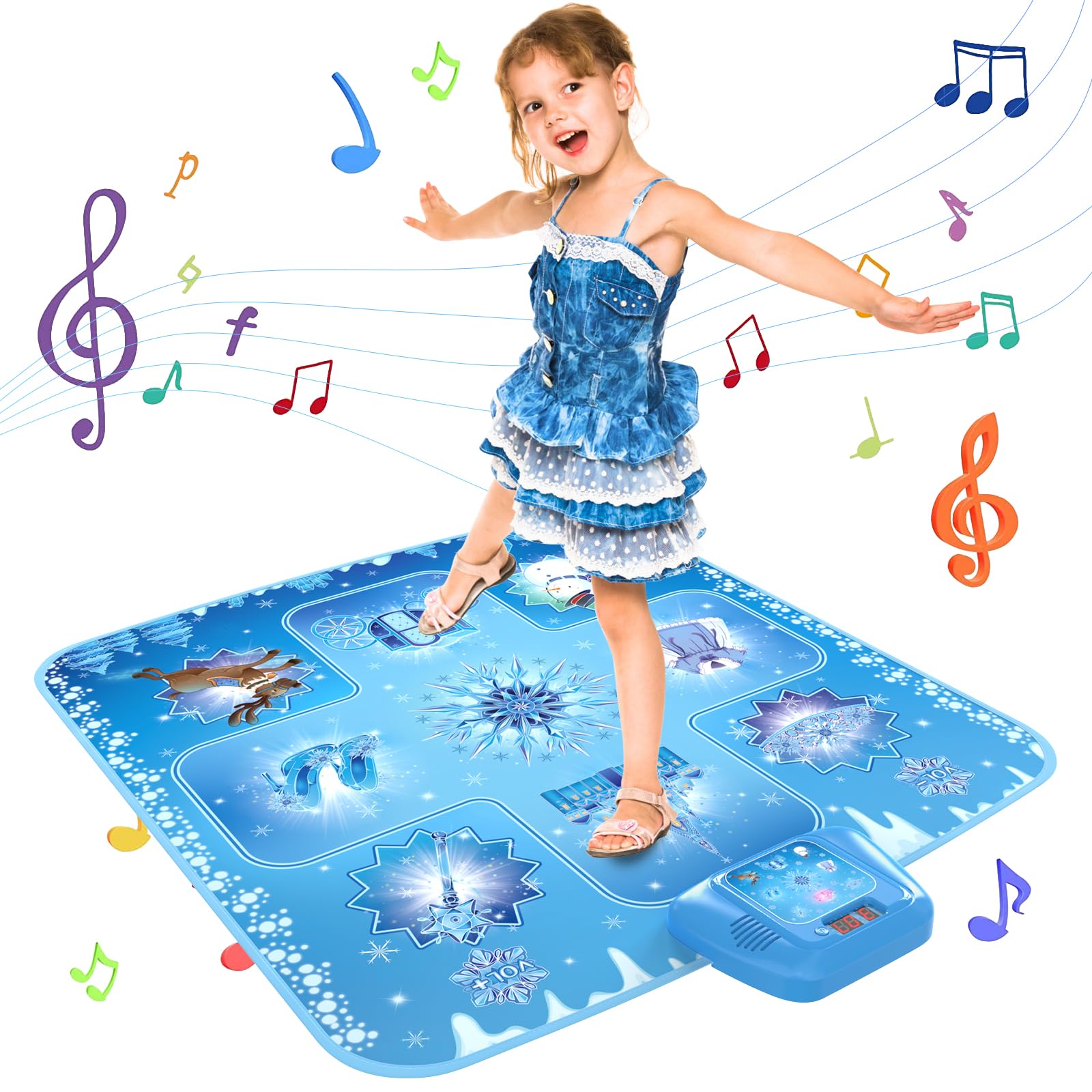 Tapete Electrónico Dance Mat Girlshome Con Temática De Nieve Con 5 Modos De Juego - Venta Internacional.