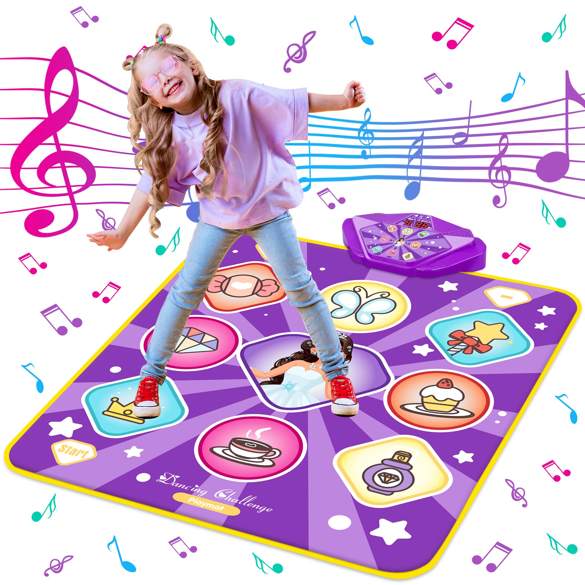 Juego Electrónico Dance Mat Justin Purple Princess, 5 Modos - Venta Internacional.