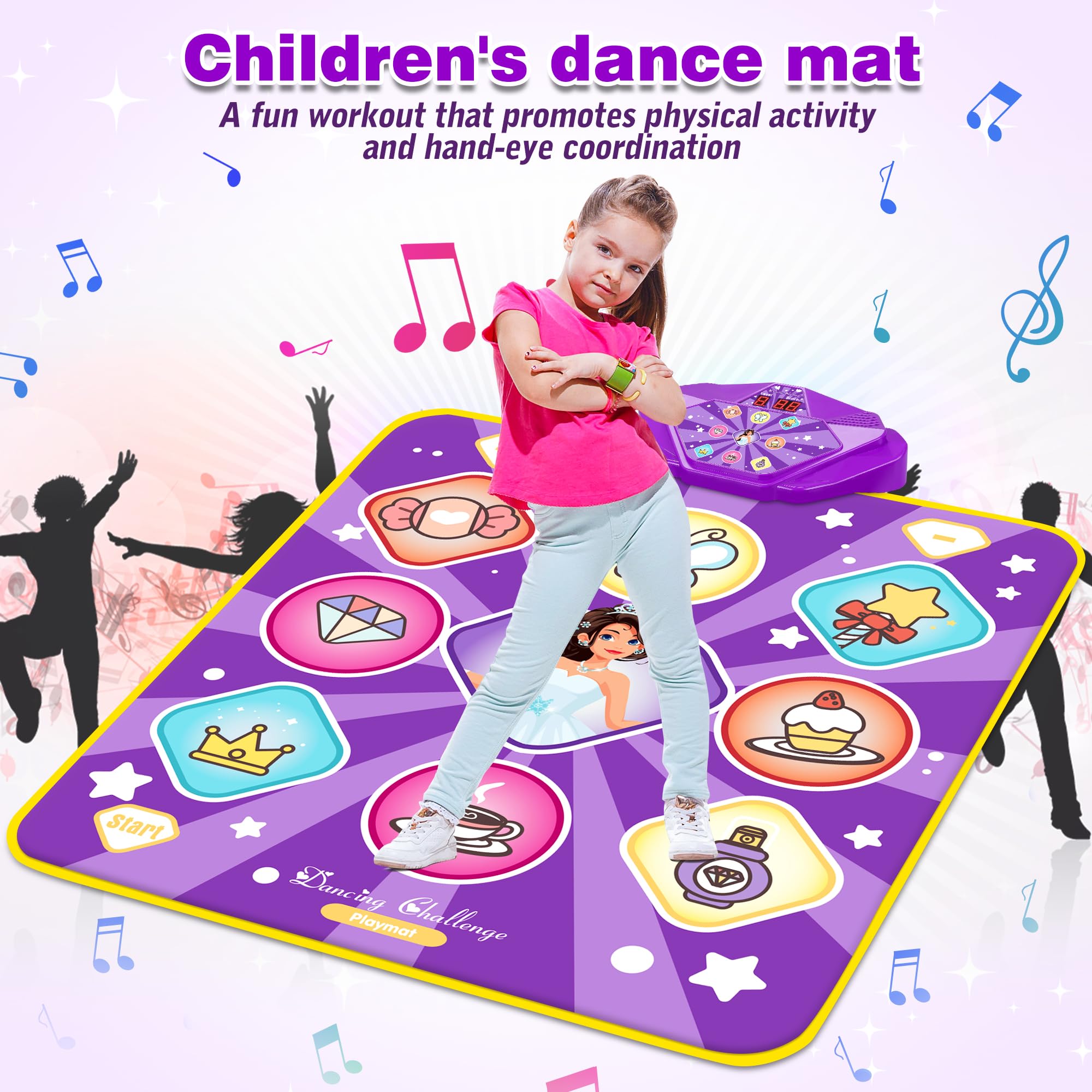 Foto 5 | Juego Electrónico Dance Mat Justin Purple Princess, 5 Modos - Venta Internacional.