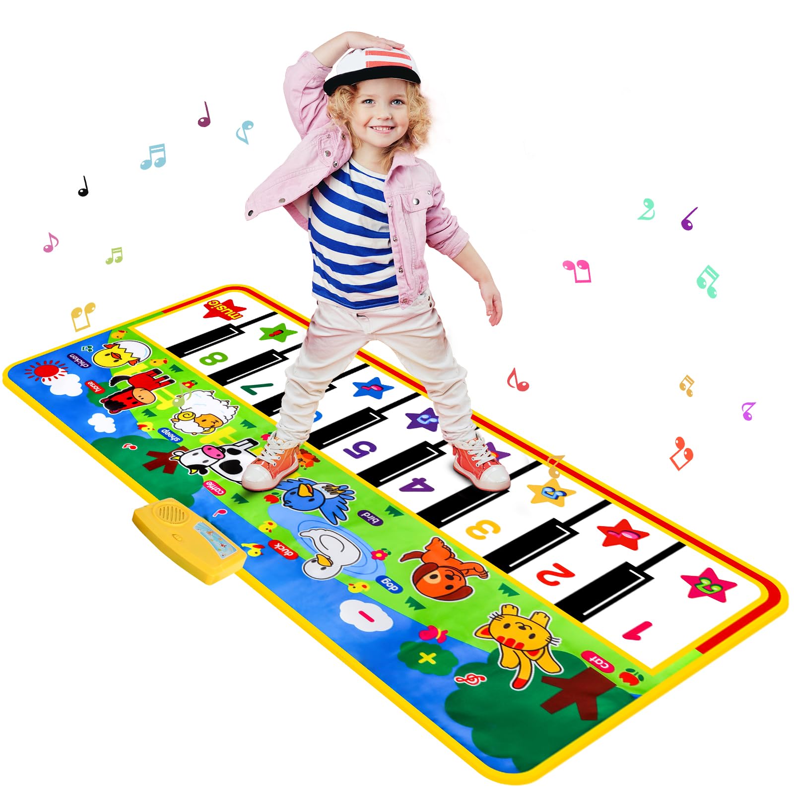 Alfombrilla Para Piano Musical M Sanmersen 53 X 23 Cm Con 8 Sonidos De Animales - Venta Internacional. $797