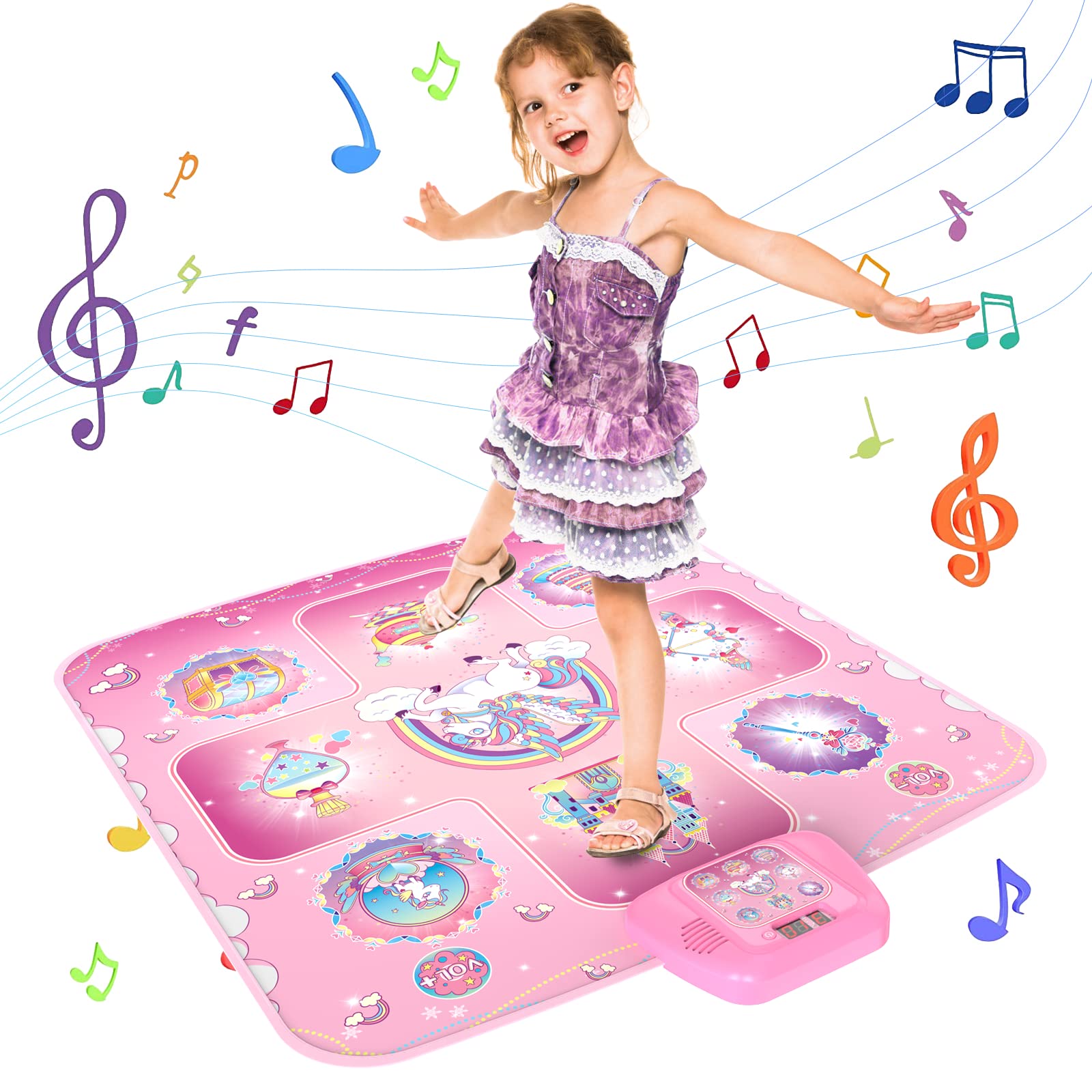 Dance Mat Girlshome Unicorn Electronic Con 5 Modos De Juego Para Niños De 3 A 12 Años - Venta Internacional.