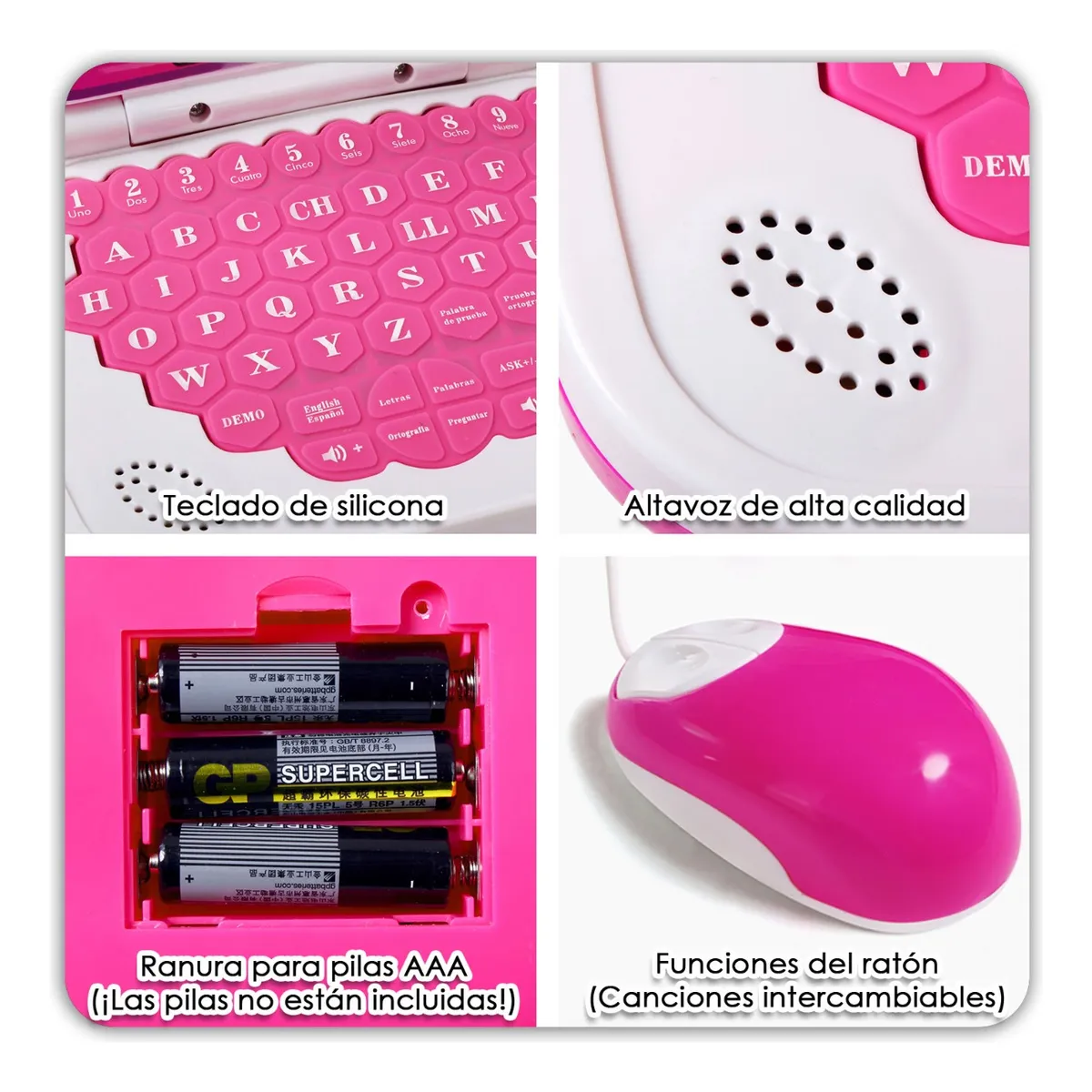 Foto 5 pulgar | Laptop De Juguete Belug Rosa Blanco