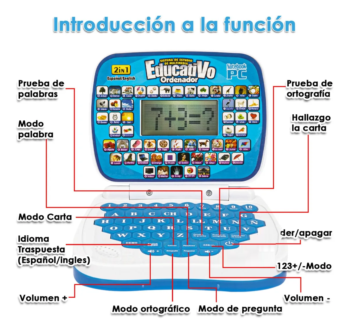 Foto 5 pulgar | Laptop De Juguete Belug Azul Blanco