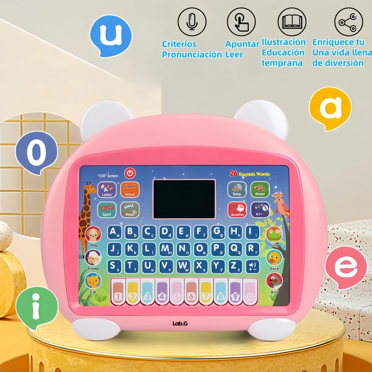 Foto 3 | Computadora Ytelefono Juguete Lab.g 2pz Rosa