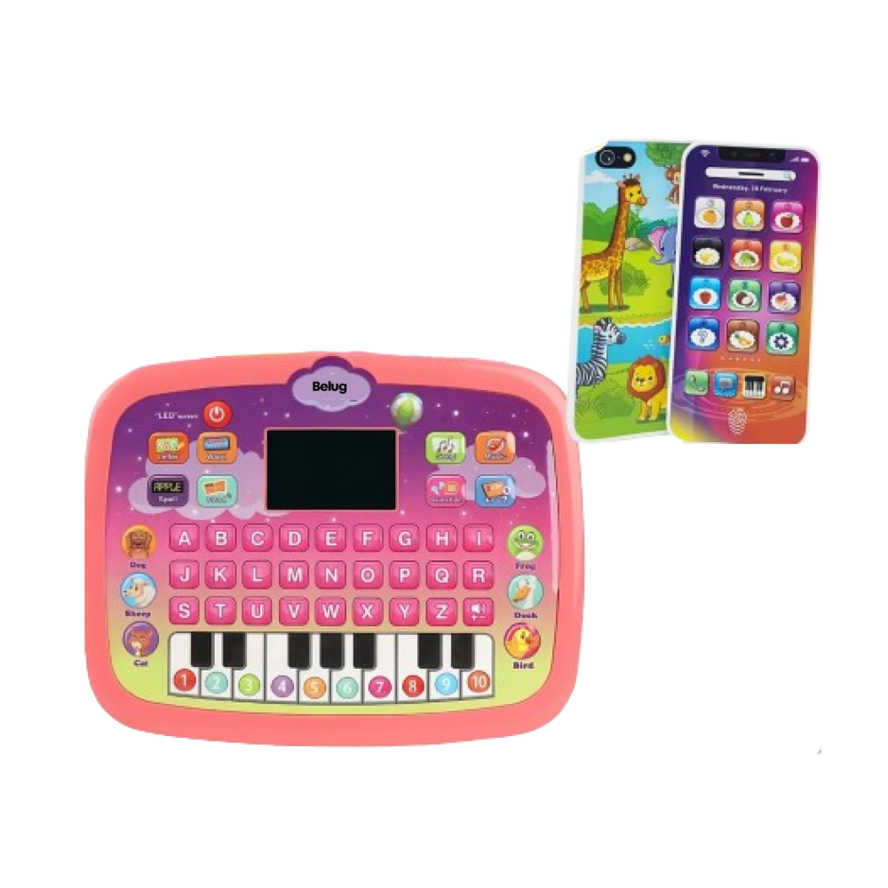 Foto 1 | Tableta Y Teléfono Juguete 2pz  Belug  Rosa