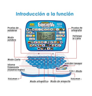Foto 2 | Computadora Laptop De Juguete Aprendizaje Bilingüe Para Niño Azul
