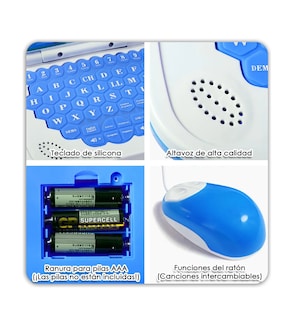 Foto 4 | Computadora Laptop De Juguete Aprendizaje Bilingüe Para Niño Azul