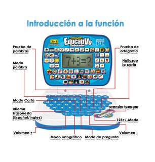 Foto 2 | Computadora Laptop De Juguete Aprendizaje Bilingüe Para Niño Azul