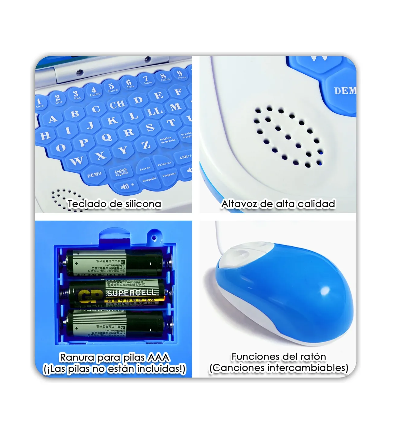 Foto 5 pulgar | Computadora Laptop De Juguete Aprendizaje Bilingüe Para Niño Azul