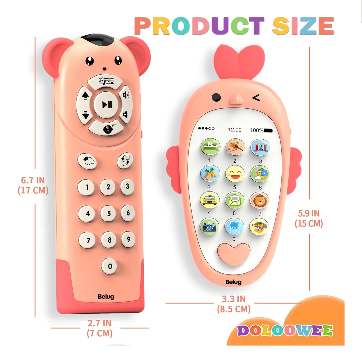 Foto 5 | Telefono Didactico Belug Bebe Juguete Rosa Claro