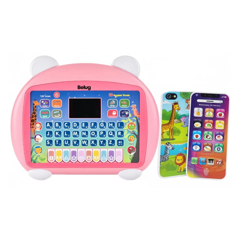 Foto 2 pulgar | Computadora Y Teléfono Juguete  2pz Belug  Rosa